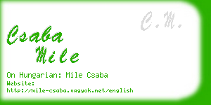 csaba mile business card